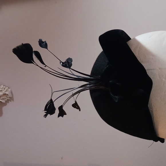 Gorgeous Authentic 1950s-60s  Vintage Facinator Hat Feather Details ⚜️👑⚜️ - Picture 4 of 8